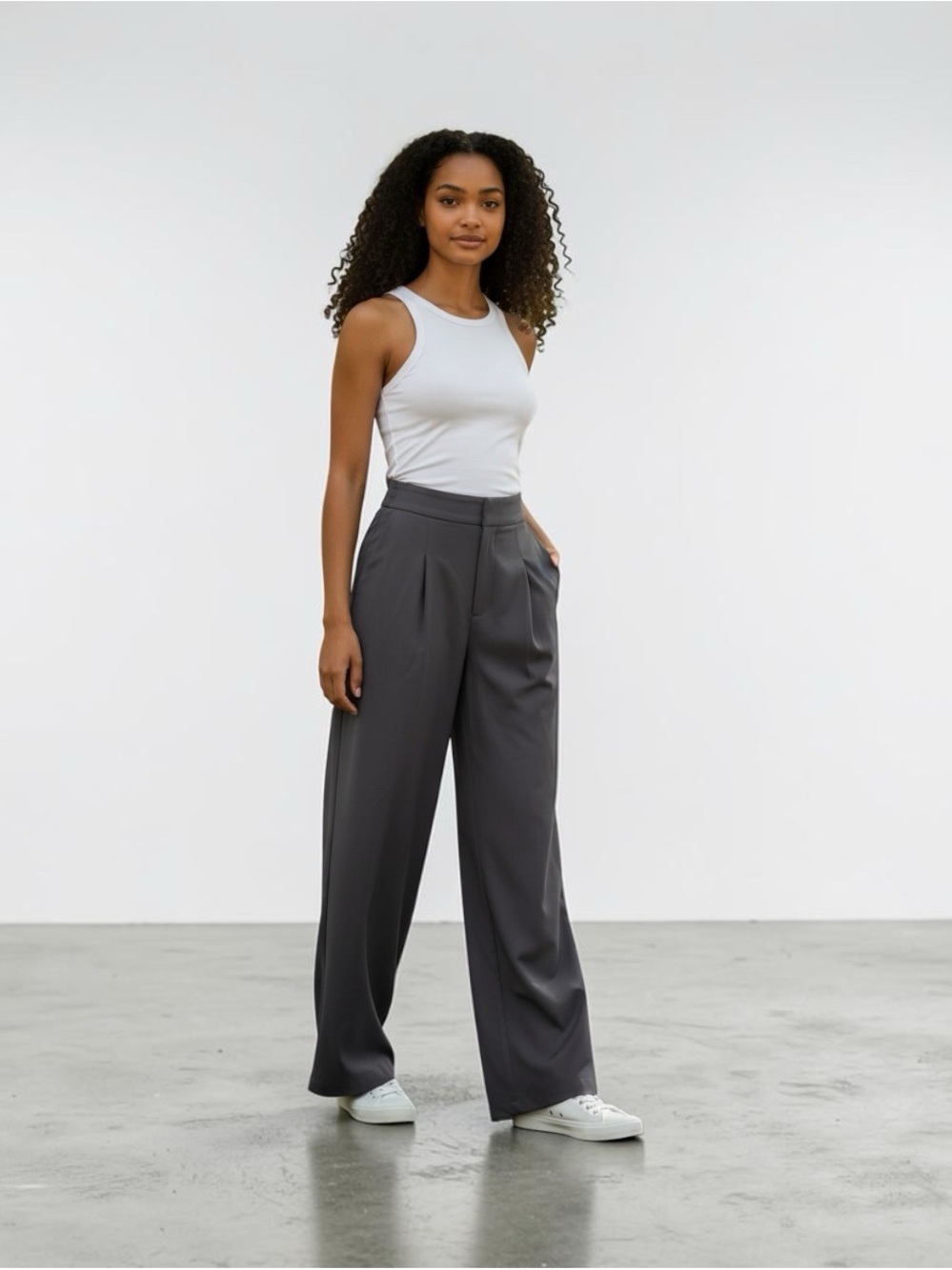 Athleta Pinnacle high-Waist Wide Leg Trousers — Charcoal Gray - Picture 2 of 6